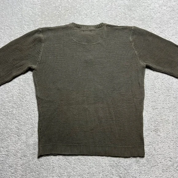 High Sierra Henley Shirt Mens Small Olive Green Waffle Knit Longsleeve Cotton - Picture 9 of 13